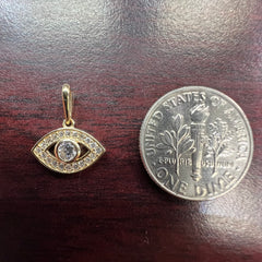 14K Gold Evil Eye Pendant – Lab Diamond Protection Charm ✨👁️💎