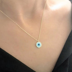 14K Solid Gold Evil Eye Necklace – Timeless Symbol of Protection