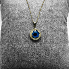 14K Solid Yellow Gold Evil Eye Necklace – Adjustable Rolo Chain, Luxury Gift Box, Protective Amulet