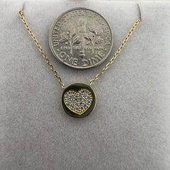✨ ❤️14K Yellow Gold Lab Diamond Double-Sided Pendant ✨❤️