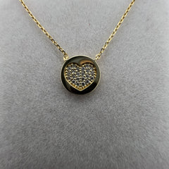 ✨ ❤️14K Yellow Gold Lab Diamond Double-Sided Pendant ✨❤️