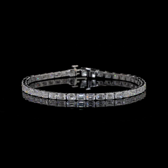 Emerald Cut Diamond Tennis Bracelet 18KW-4.33-CTW