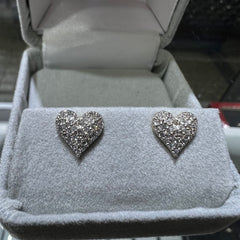 ✨ 14K 2-Tone W/Y Gold Lab Diamond Heart Stud Earrings🎁