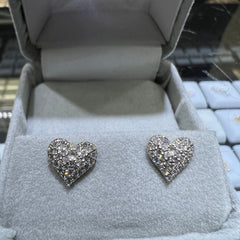 ✨ 14K 2-Tone W/Y Gold Lab Diamond Heart Stud Earrings🎁