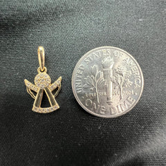 14K Gold Guardian Angel Diamond Pendant