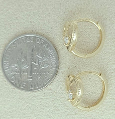 14K Gold Heart Huggie Earrings 💛✨ – Lab Diamond Love