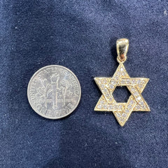 14K Gold Star of David Pendant – Double Chai Life Necklace with Lab Diamonds ✡️✨
