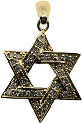 14K Gold Star of David Pendant – Double Chai Life Necklace with Lab Diamonds ✡️✨
