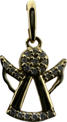 14K Gold Guardian Angel Diamond Pendant
