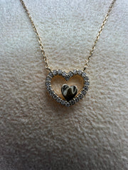 💖 14K Gold Lab Diamond Double Heart Necklace – A Symbol of Love 💖