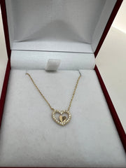 💖 14K Gold Lab Diamond Double Heart Necklace – A Symbol of Love 💖