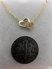 💕 14K Gold Lab Diamond Double Heart Necklace – A Symbol of Love & Connection 💕