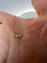 Elegant 14K Gold Diamond Clover Necklace – Timeless & Dainty