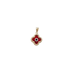 Title: 14K Solid Gold Red Evil Eye Pendant – Handmade Protection Jewelry