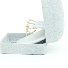 14K Gold Star Earrings – Lever Back with Dangling Chains & Gift Box