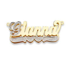 Two Hearts Gold Double Name Necklace