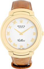 Rolex Cellini 18k Yellow Gold 36mm Watch on Brown Ostrich Strap