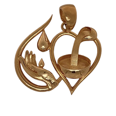 14K Yellow Gold Talking vs Writing Pendant